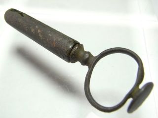 British 17th Century Oval Seal Ring With Iron Internal Screw Pipe Tamper.  (a817) photo
