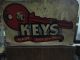 Rare Early 1930 ' S Key Display Rack With Metal Sign And Classic Car Key Blanks Display Cases photo 5
