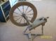 Primitive Antique 150 Year Old Wooden Spinning Wheel Primitives photo 9
