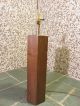 Mid Century Walnut & Brass Brutalist Table Lamp Art Vtg Light Paul Evans Era Mid-Century Modernism photo 4