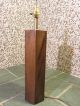Mid Century Walnut & Brass Brutalist Table Lamp Art Vtg Light Paul Evans Era Mid-Century Modernism photo 6