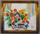 Lrg Vintage Yovan Radenkovitch Modernist Fauvist Floral Stillife Oil Painting Nr Mid-Century Modernism photo 1
