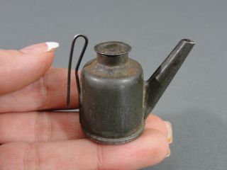 Rare Antique Miniature Trethaway Brothers Pennsylvania Tin Mining Oil Lamp,  Nr photo