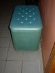 Vintage Mid Century Modern Pearl - Wick Teal Storage Hassock/bench/hamper/chest Post-1950 photo 9
