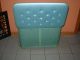 Vintage Mid Century Modern Pearl - Wick Teal Storage Hassock/bench/hamper/chest Post-1950 photo 5