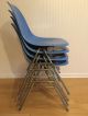 Herman Miller Charles Eames Fiberglass Side Shell Chairs 4 Light Blue Rare Mid-Century Modernism photo 1