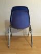 Herman Miller Charles Eames Fiberglass Side Shell Chairs 2 Ultra Marine Blue Mid-Century Modernism photo 3