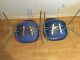 Herman Miller Charles Eames Fiberglass Side Shell Chairs 2 Ultra Marine Blue Mid-Century Modernism photo 5