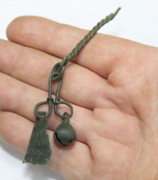 Ancient Vikings.  Bronze Pendants - Amulet.  Great Save.  Double Pendant photo