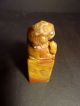Chinese Soapstone Seal Dated 1953,  Foo Dog Mother Cubs Finial Seals photo 7