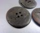 3 Antique Buttons Hand Carved Shell Dark Mother Of Pearl Buttons photo 5