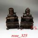 A Pair Exquisite Chinese Copper Handmade Archaize Ruyi Immortal Statues Other Antique Chinese Statues photo 2