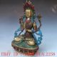 Old Tibet Brass Hand - Painted Color Tibetan Buddhist Statue - 4 Arm Bodhisattva Tibet photo 5