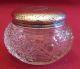 Edwardian Vanity / Dressing Table Jar Solid Sterling Silver Top,  Birmingham 1904 Bottles photo 3
