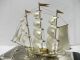 The Sailboat Of Silver960 Of The Japan.  140g/ 4.  97oz.  3masts.  Takehiko ' S Work. Other Antique Sterling Silver photo 9