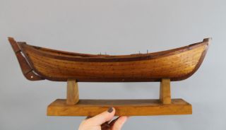 Vintage Authentic Handmade Nautical Shiplap,  Beetle Whaling Whale Boat & Oars Nr photo