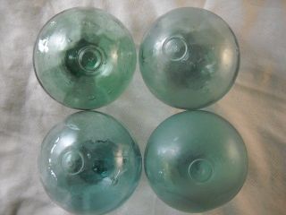 4 Authentic Japanese Glass Fishing Floats With Tiny Marks In A Circle photo