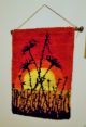 Mid Century Hand Crafted Shag Wall Hanging On Pole Mid-Century Modernism photo 1
