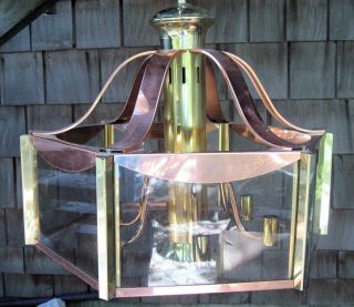 Fredrick Ramond 70 ' S Mid Century Copper & Brass Chandelier photo