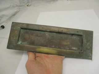 Vintage Brass Letterbox Post Slot Letter Box Old Salvaged photo