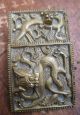 Antique Old Qing Dynasty 19th Century Chinese Gilt 2 Piece Bronze Dragon Buckle Other Chinese Antiques photo 3