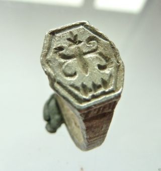 Ancient Post - Medieval Bronze Seal - Ring (387). photo
