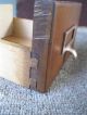 Antique File Cabinet 2 Drawer Dovetailed Wood Walnut Veneer Brass Pulls 1900-1950 photo 3