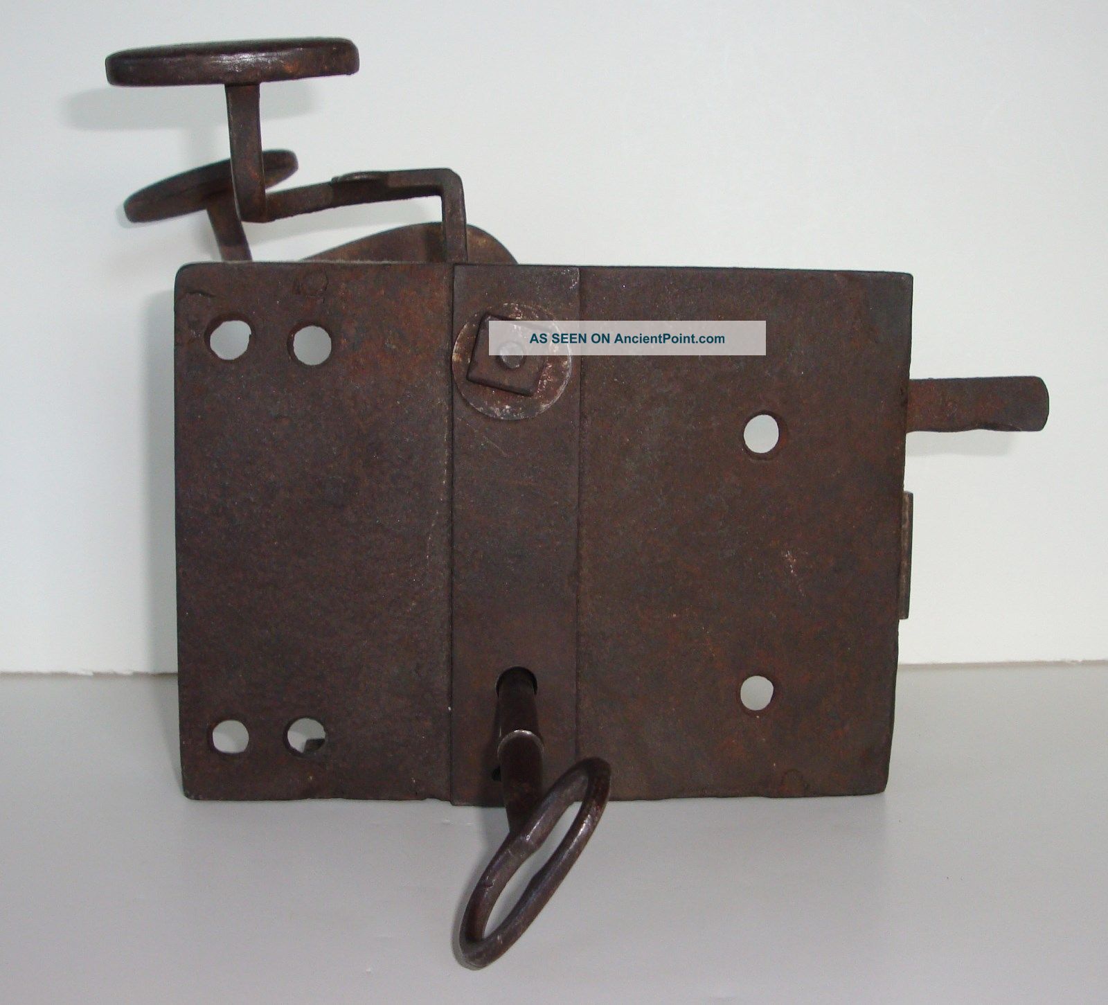Large Antique Box Lock With Lever Handles And Key Large And Heavy Door Knobs & Handles photo