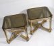 Mid Century Regency Gold/black Speckle Metal Side Tables 1950s Post-1950 photo 1