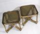 Mid Century Regency Gold/black Speckle Metal Side Tables 1950s Post-1950 photo 3