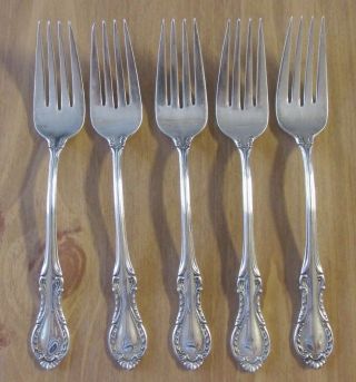 5 Fine Arts Sterling Silver Salad Forks Southern Colonial Pattern photo