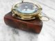 Nautical Brass Compass With Leather Carry Box Vintage Gift Compasses photo 2