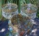2 Antique Nouveau Stl Gilt Spelter Lady 3graces Lamp Beaded Glass Shade Vintage Chandeliers, Fixtures, Sconces photo 10