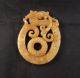 Vintage Chinese Serpentine Hardstone Dragon Carving Medallion Other Chinese Antiques photo 3