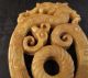 Vintage Chinese Serpentine Hardstone Dragon Carving Medallion Other Chinese Antiques photo 7