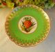 Gorgeous Antique English Porcelain Compote Tazza Green Gold Encrusted Fruit Platters & Trays photo 1