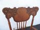 Early 1900 ' S Victorian Carved Oak Needlepoint Rocking Chair 7160 1900-1950 photo 9