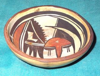 Early 1900s Hopi Villages Pottery Bowl - With Label photo