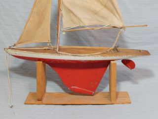 Vintage Jacrim Sailboat Pond Model Hollow Boat 21 