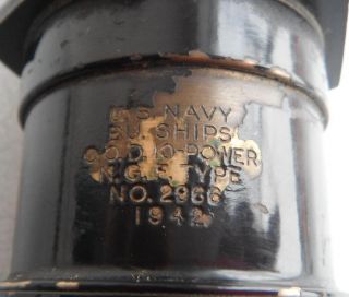 Wwii Us Navy Bu.  Ships 10 - Power Naval Spotting Scope Marked 1942 photo