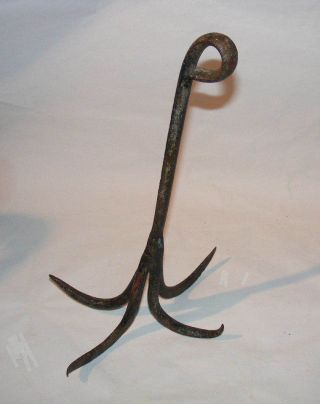 Antique Naval Boarding Iron Grappling Hook photo