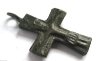 Circa.  1100 A.  D England Medieval Period Bronze Ecclesiastical Cross Pendant photo