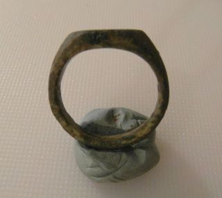 Large Collectable Bronze Medieval Shield Ring / Detecting Find,  Size W Uk - Us11 photo