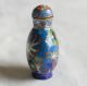 Chinese Cloisonne In Blue With Sea Creatures Snuff Bottle Snuff Bottles photo 2