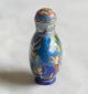 Chinese Cloisonne In Blue With Sea Creatures Snuff Bottle Snuff Bottles photo 3