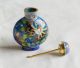 Chinese Cloisonne In Blue With Sea Creatures Snuff Bottle Snuff Bottles photo 5