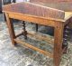 Antique Solid Tiger Oak Heavily Carved Hall Table W/barley Twist Legs 1900-1950 photo 2