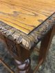 Antique Solid Tiger Oak Heavily Carved Hall Table W/barley Twist Legs 1900-1950 photo 5