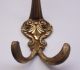 Vintage Solid Brass 3 Position Hat - Coat Hook 5.  9 Hooks & Brackets photo 5