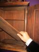 Antique Victorian Wood Carved Wall Cabinet W Shelves Key & Tassel Gothic Church Post-1950 photo 4